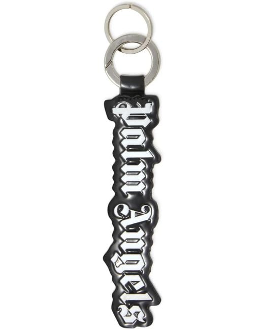 Palm Angels White Logo-Embossed Key Ring for men