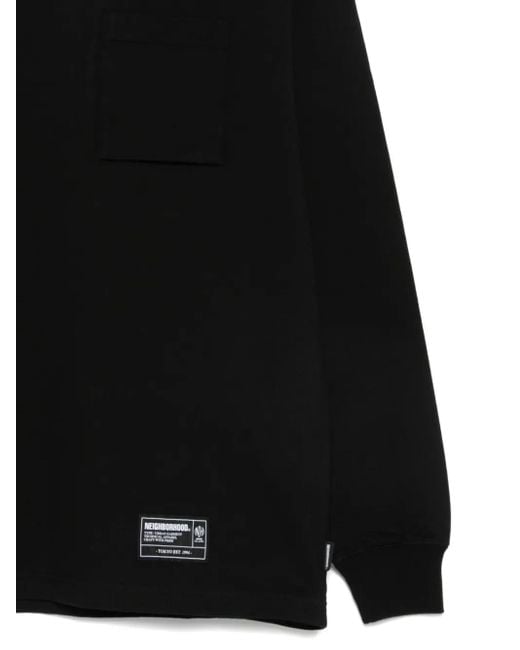 Neighborhood Black Logo-Patch Long Sleeve T-Shirt for men