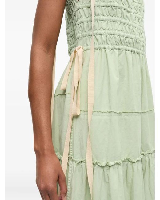 Ganni Green Tiered Dress