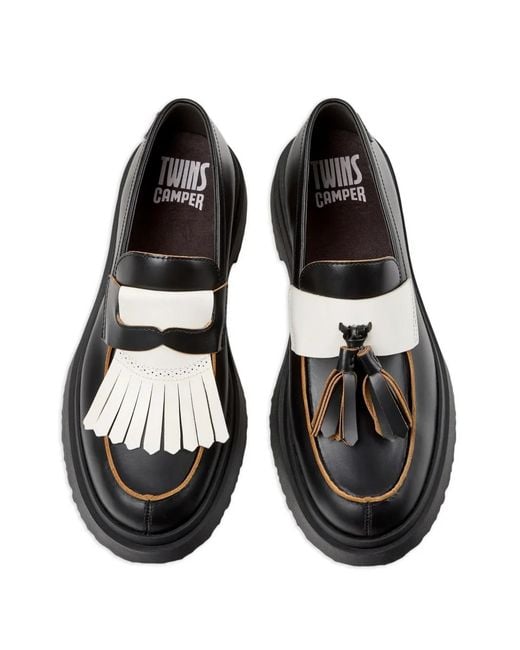 Camper Black Leather Moccasins for men