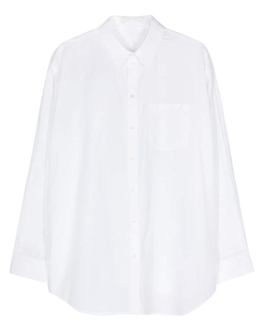 Helmut Lang White Logo-embroidered Cotton Shirt for men