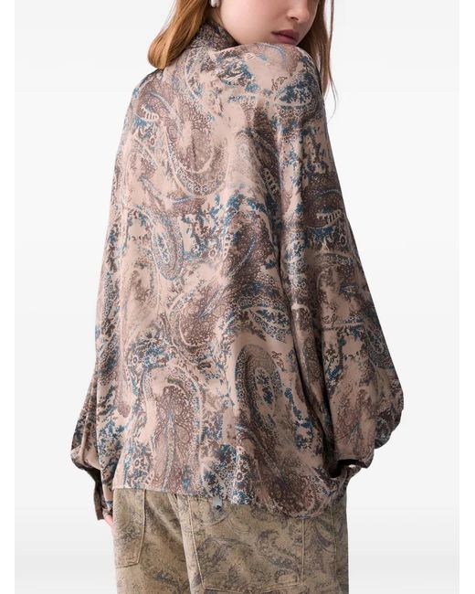 Liu Jo Brown Printed Satin Blouse