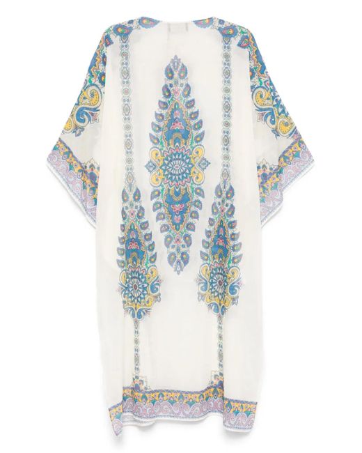 Etro Blue Paisley-Print Dress