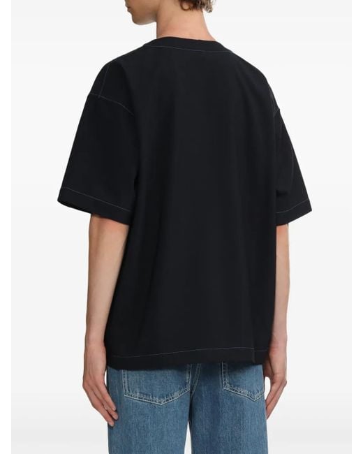 Sunnei Black Logo-Patch T-Shirt