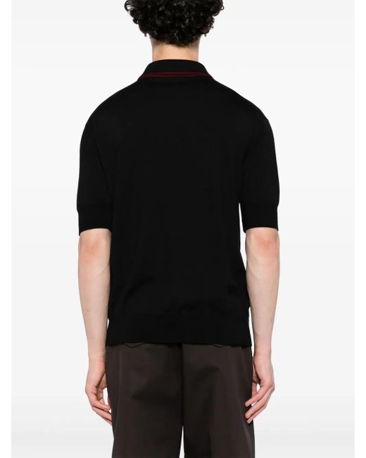 Jil Sander Black Zip Collar Polo Shirt for men