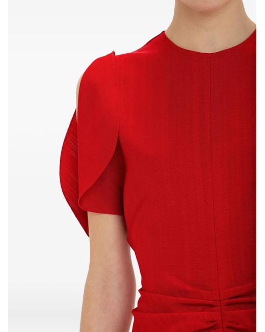 Victoria Beckham Gathered Puff-Sleeve Mini Dress
