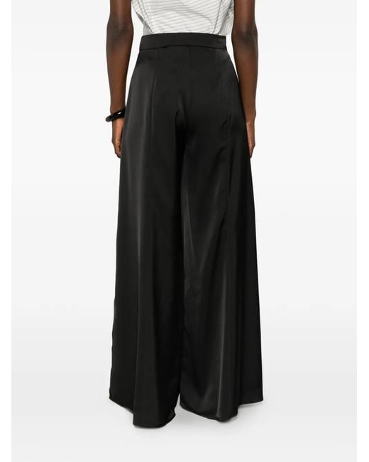 Pennyblack Black Satin-Finish Palazzo Pants