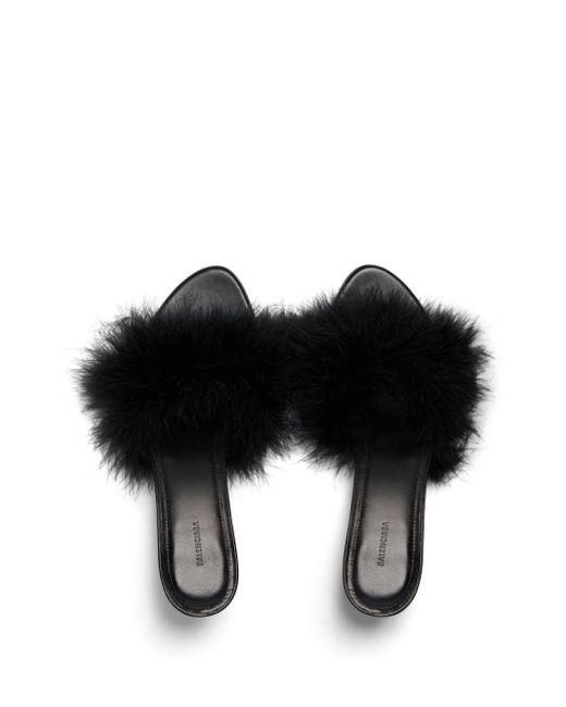 Balenciaga Boudoir Mules mit Federn 70mm in Black für Herren