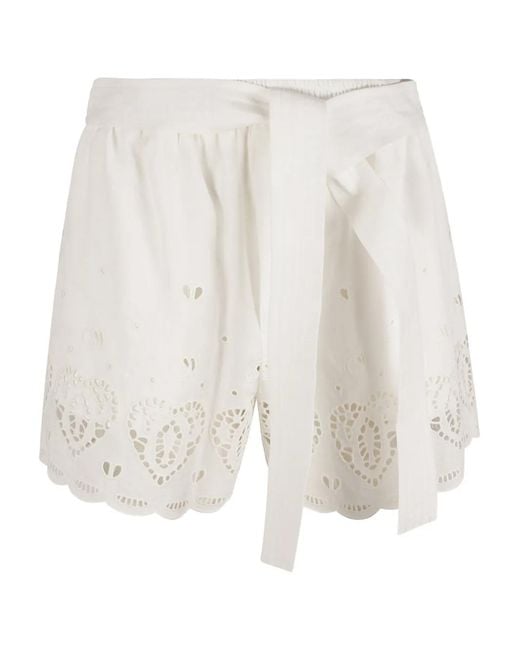 Stella McCartney White Heart-Patterned Shorts