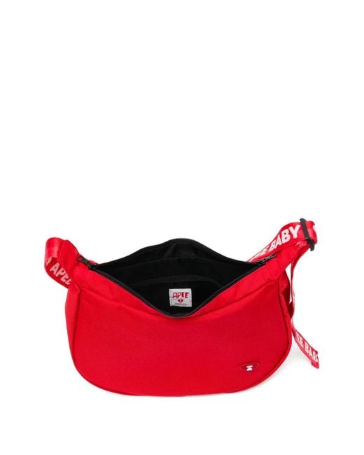 AAPE BY A BATHING AP Red Logo-Patch Shoulder Bag