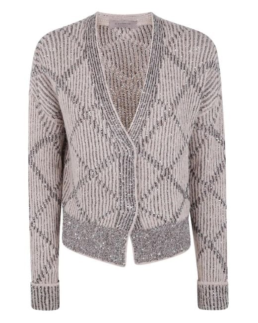 Cardigan Orné De Sequins À Rayures D.exterior en coloris Gray