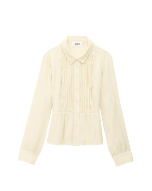 Ba&sh White Riata Ruffled-Detail Shirt