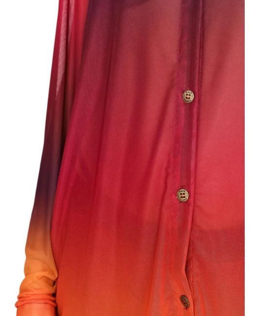 Amir Slama Pink X Tati Barbieri Gradient Mesh Shirt