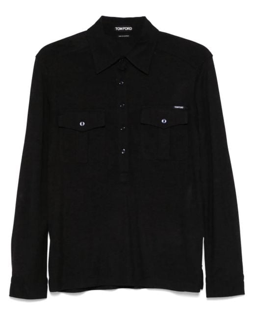Tom Ford Black Fine-Knit Shirt