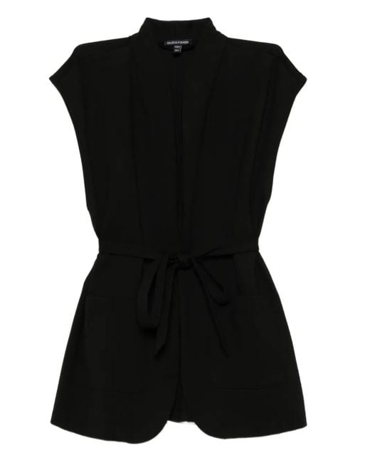 Eileen Fisher Black Flex Ponte Gilet