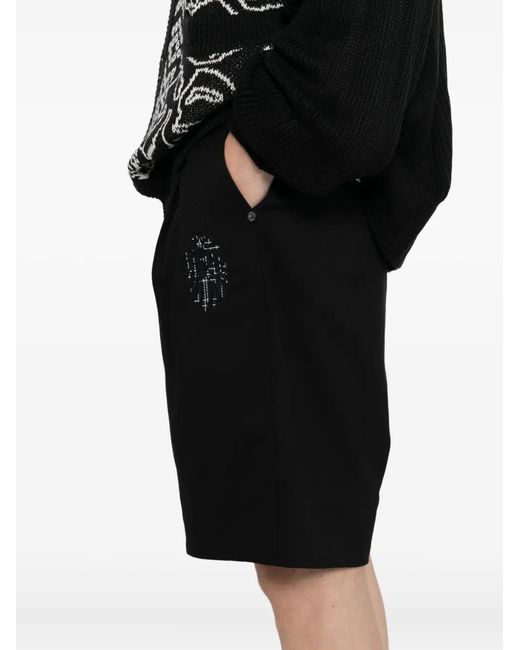 A Bathing Ape Black Embroidered-Logo Shorts for men