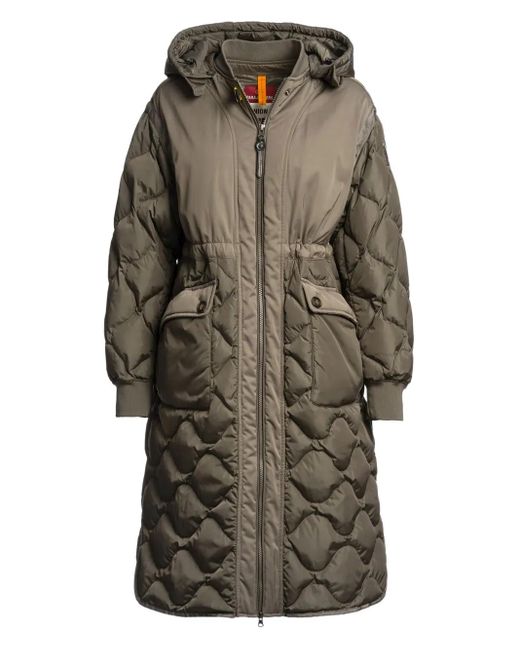 Parajumpers Gray Quilted Hooded Coat