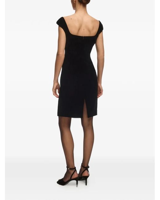 12 STOREEZ Black Vaganova Velvet Mini Dress
