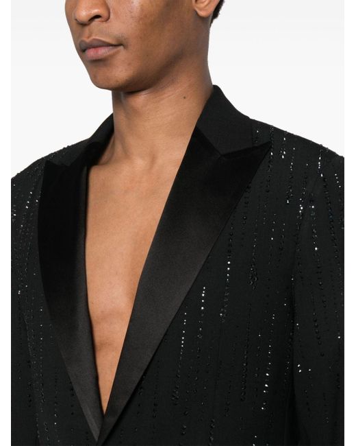 DSquared² Black Raindrops L.A. Crystal-Embellished Blazer for men