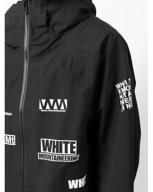 White Mountaineering Black Graphic-Print Zip-Up Lightweight Jacket for men