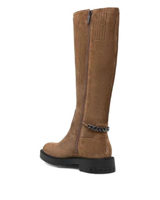 Guess Brown 35Mm Fyonal Chain-Detail Boots
