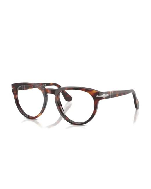 Persol Brown Round-Frame Glasses