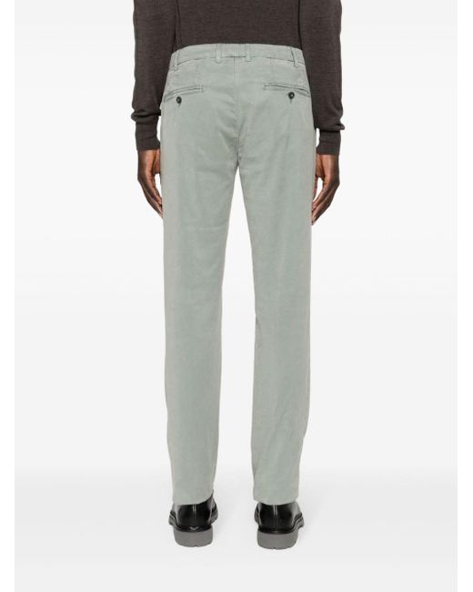 Canali Gray Mid-rise Tapered Chinos for men