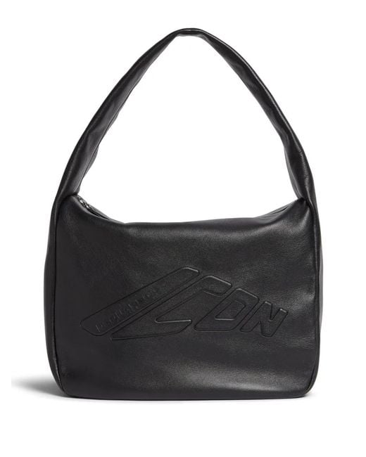 DSquared² Black Logo-Embossed Leather Tote Bag
