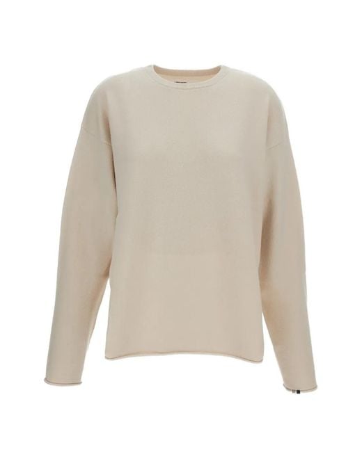 Extreme Cashmere White Crew-Neck Cashmere-Blend Sweater