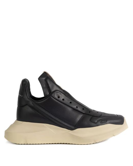 Rick Owens Geth Runner Leren Slip-On Sneakers in het Black voor heren