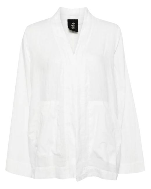 Thom Krom White Open-Front Lightweight Jacket