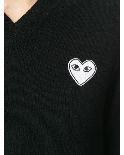 COMME DES GARÇONS PLAY Black V-neck Pullover