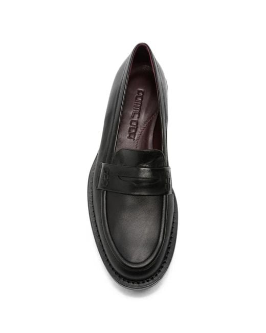 Pomme D ́Or Black Leather Penny-Slot Loafers