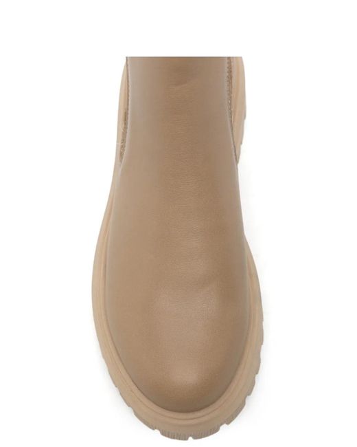 SERGIO MORETTI FIRENZE Natural Bottines Chelsea À Bout Rond