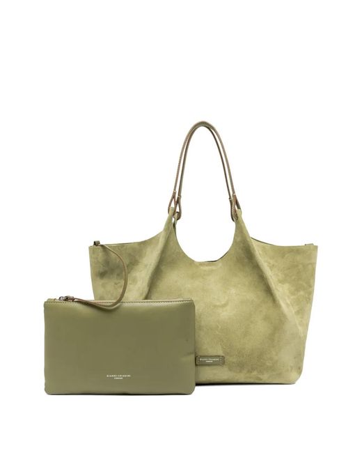 Gianni Chiarini Green Leather Shoulder Bag