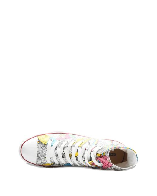 Converse White Sneakers mit Zeichnungs-Print