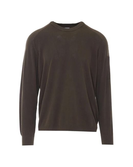 C P Company Gray Lens-Detail Round-Neck Sweater for men