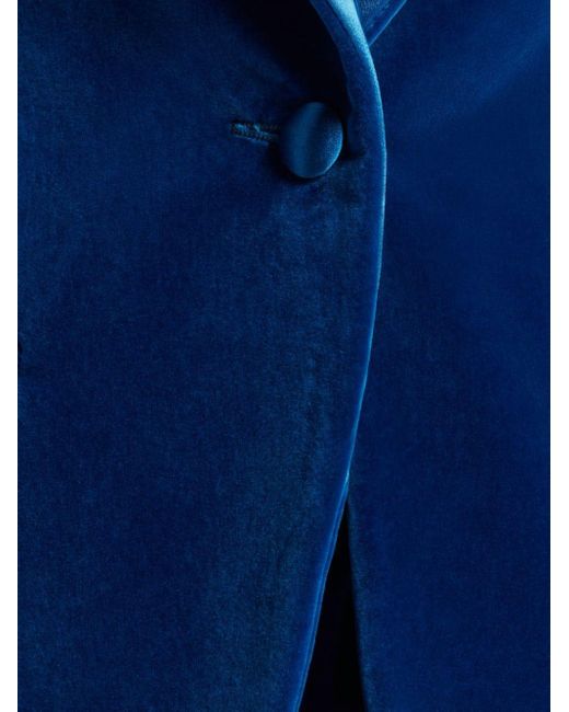 Tom Ford Blue Satin-trim Velvet Blazer