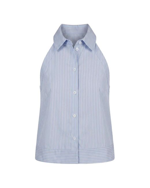 Pharaoh Blue Atlast Striped Sleeveless Shirt