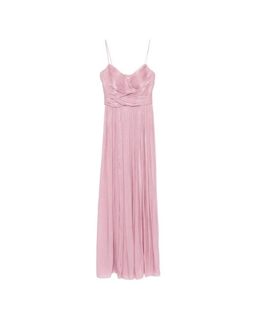Costarellos Pink Robe Longue Sireen À Design Plissé