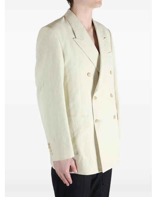 Auralee White Double-Breasted Blazer for men