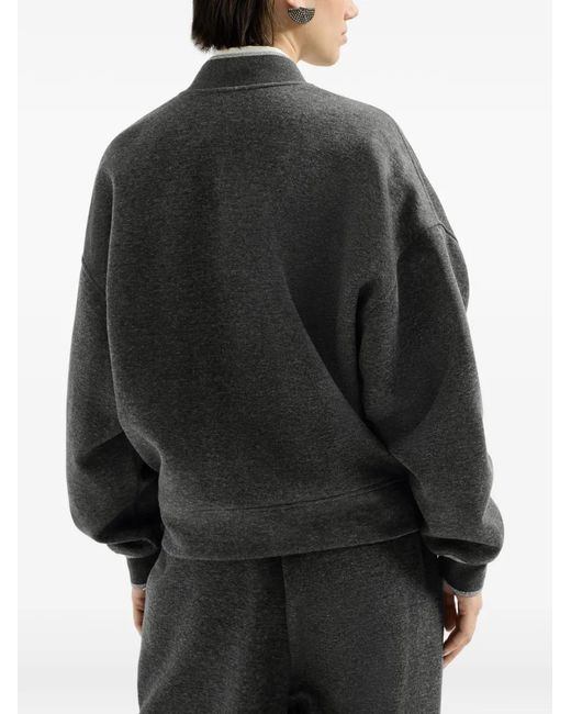 Brunello Cucinelli Black Techno Cotton And Cashmere Interlock Bomber Jacket