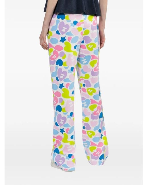 AAPE BY A BATHING AP White Heart-Print Track Pants