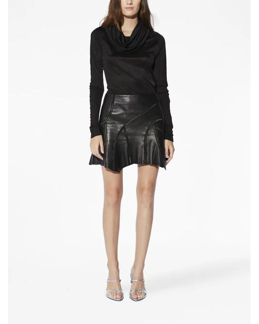 RTA Black Long-Sleeve Hooded Jersey Top