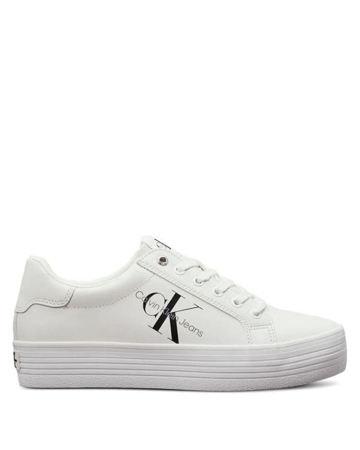 Calvin Klein White Logo-Print Sneakers