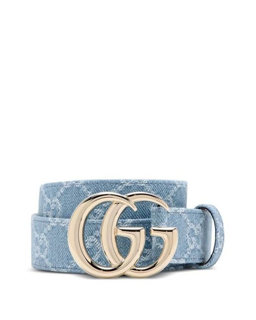 Gucci Blue Gg Monogram Denim Belt