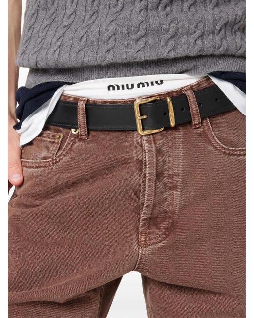 Miu Miu Brown Straight-Leg Jeans