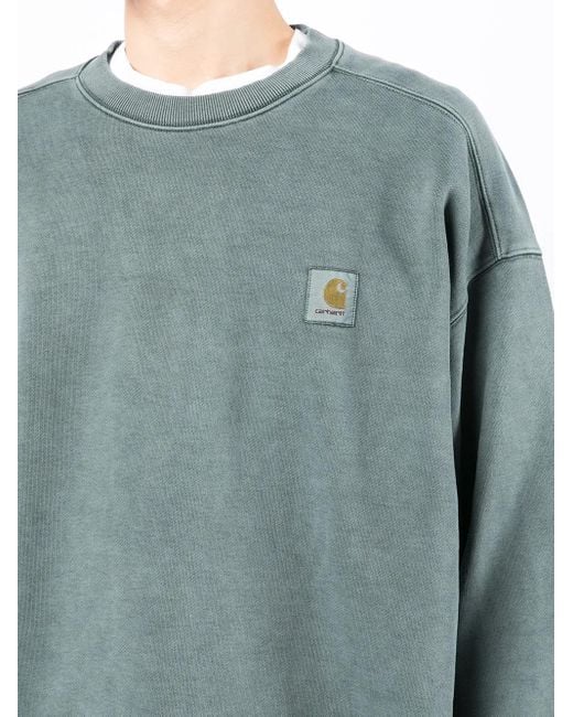Carhartt Green Chest Logo-Patch Sweatshirt for men