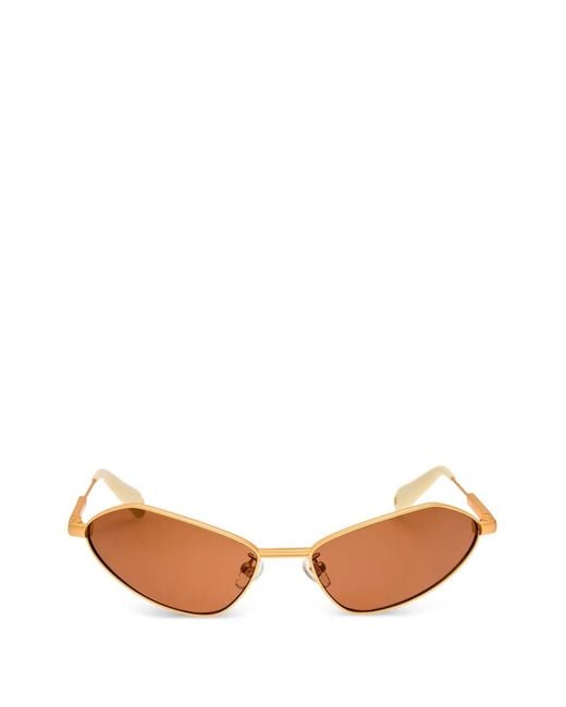 Jacquemus Metallic Bambino Geometric-Frame Sunglasses