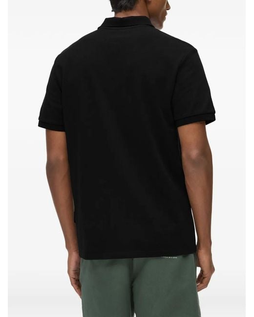Karl Lagerfeld Black Pique Polo Shirt for men